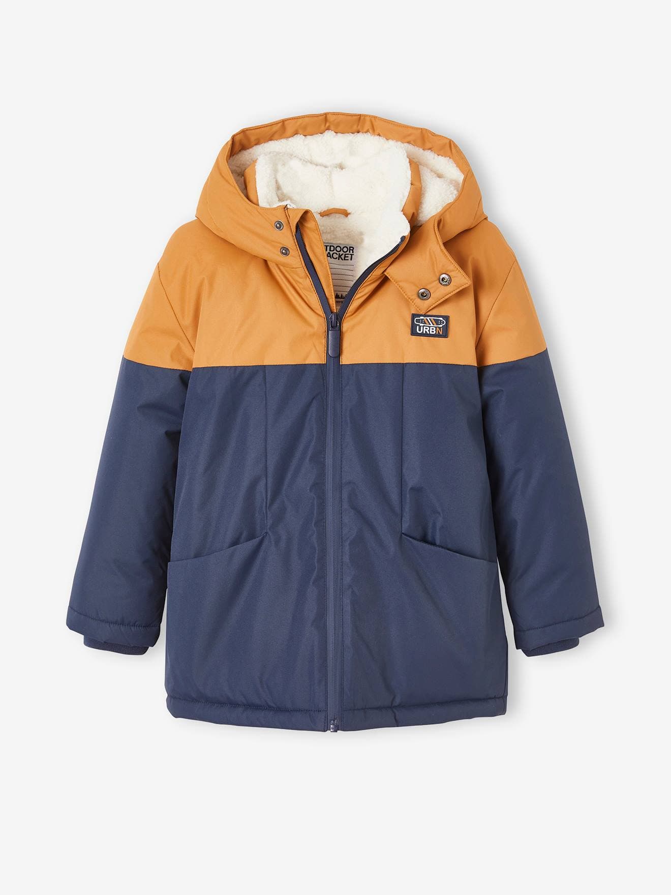 Parka technique à capuche garçon doublée fausse fourrure chaudron - Vertbaudet